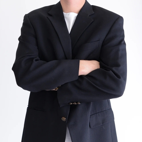 Moores  Alfred Sung 3 Button Black Blazer - Size 42R - Picture 2 of 16